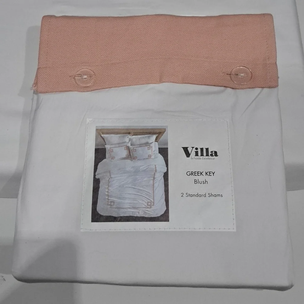 Villa by Noble Excellence Greek Key Blush Queen Duvet Cover